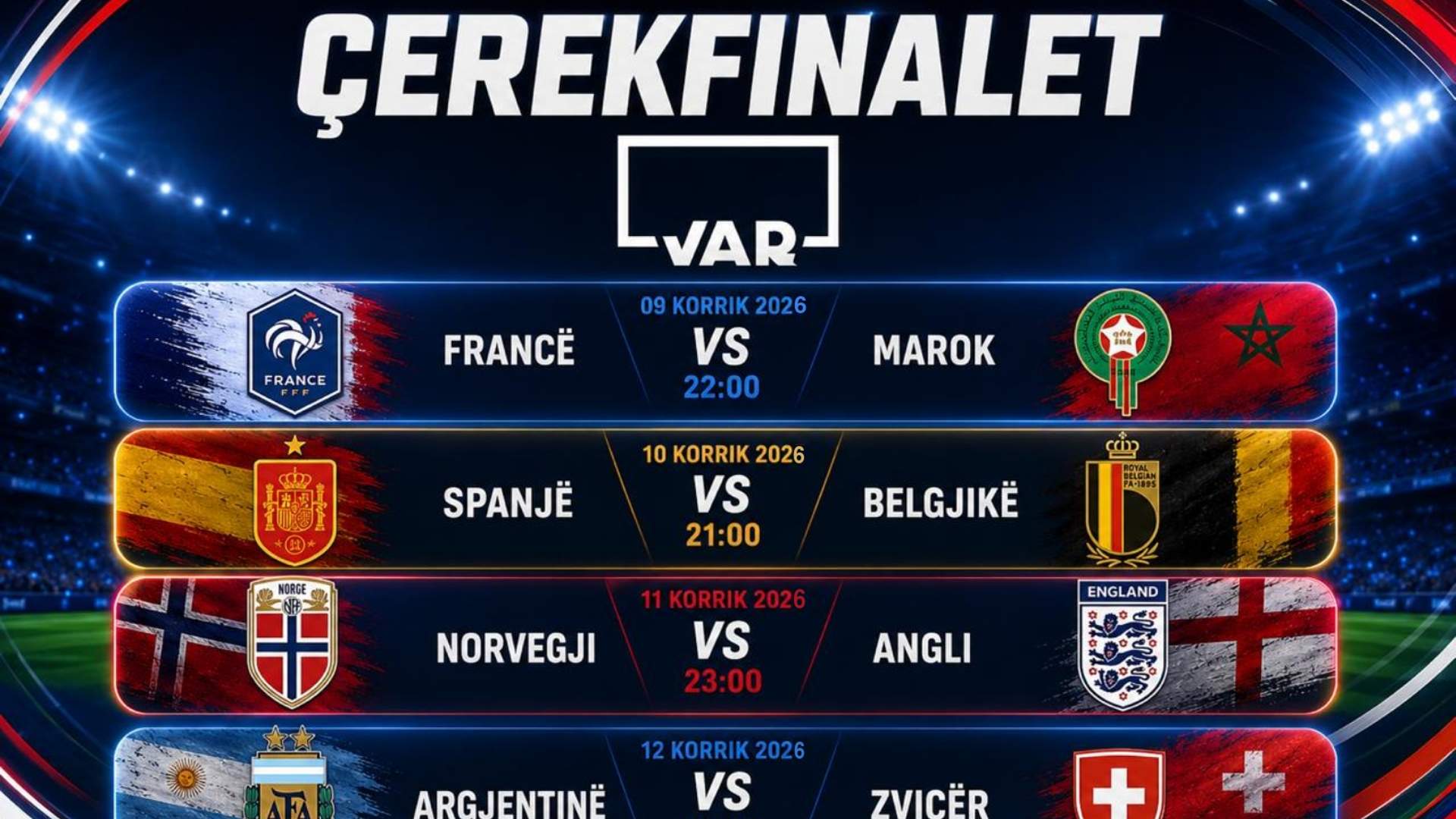 Katër përballje që do t'i përcaktojnë gjysmëfinalistët