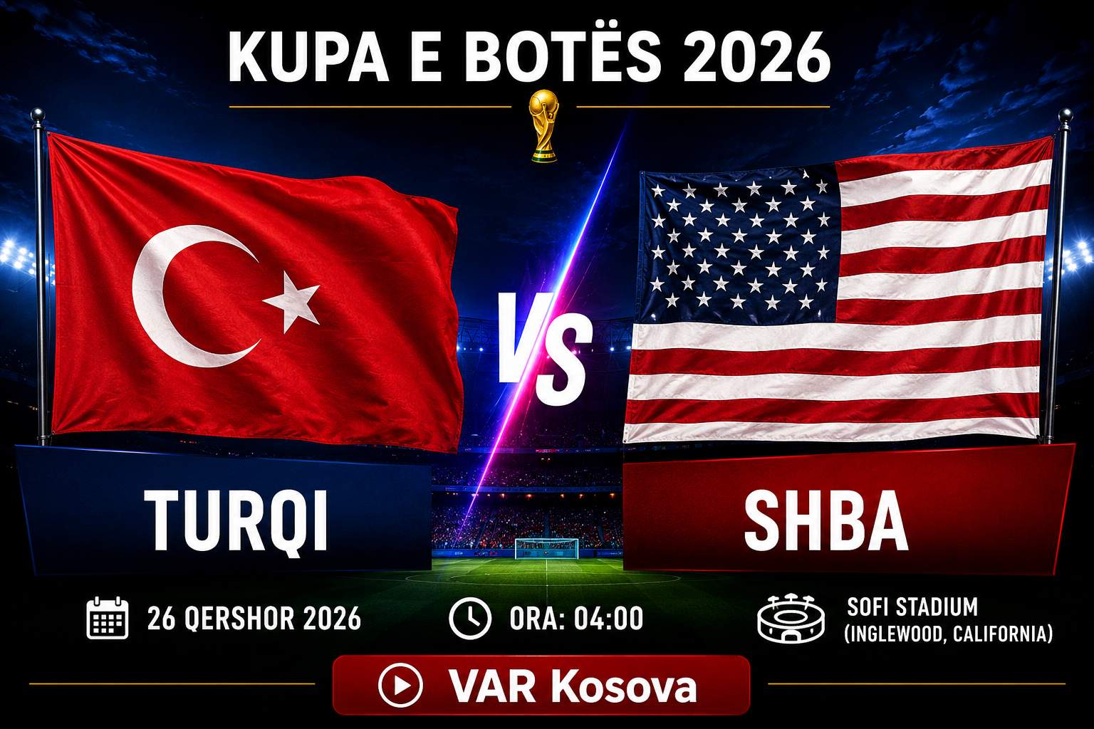 Turqia fiton ndaj SHBA-së me gol në minutat shtesë