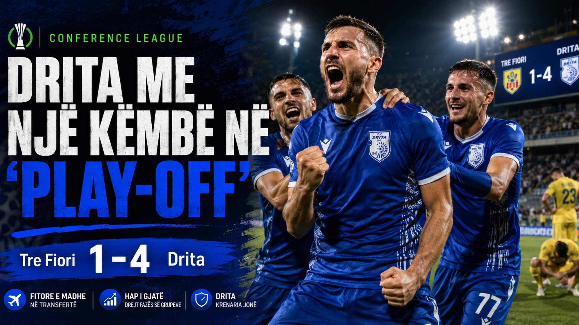 Drita me një këmbë në “play-off”, gjilanasit shpërthejnë me katër gola ndaj Tre Fiori