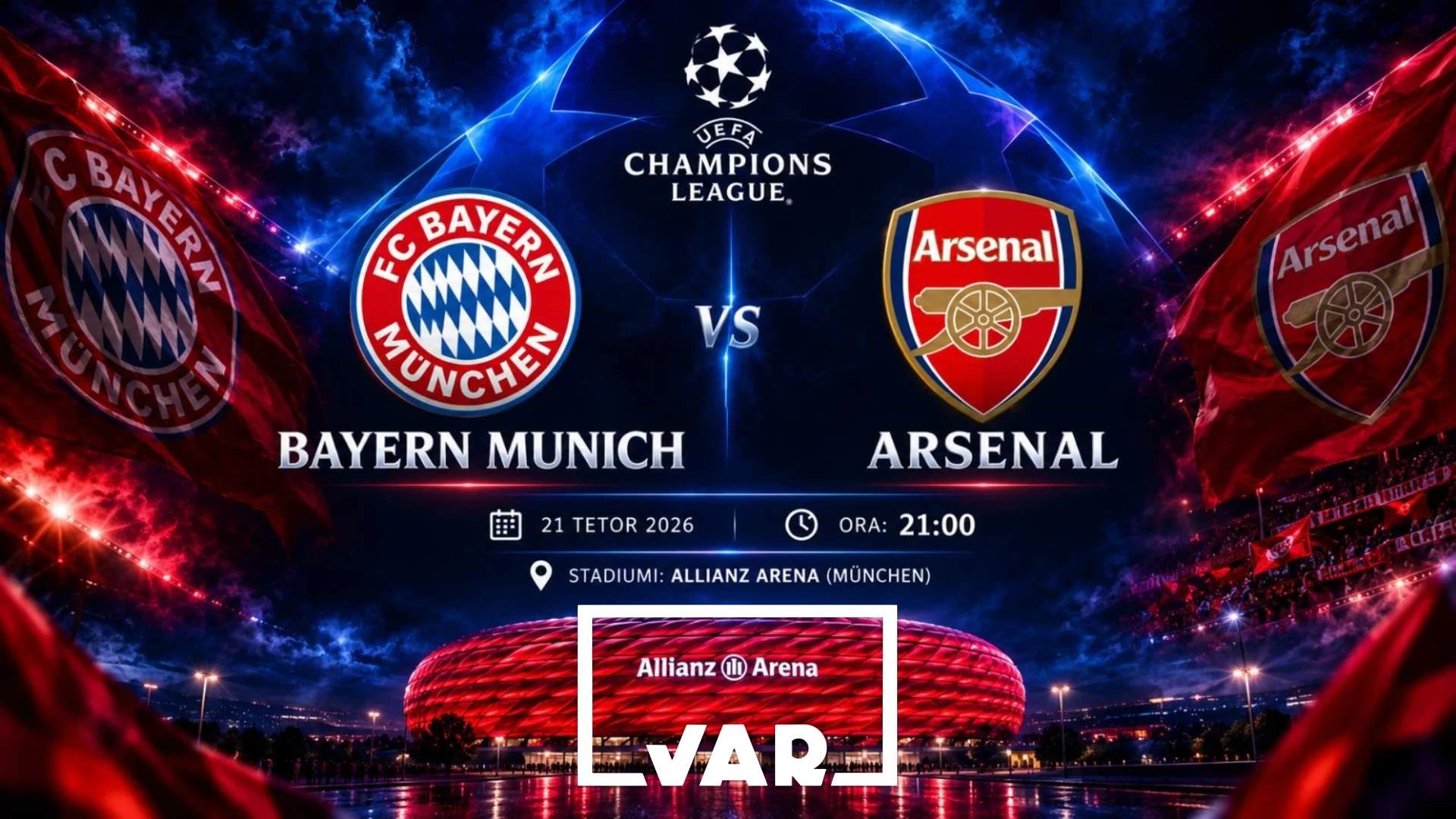 Bayern Munich – Arsenal, supersfidë në Ligën e Kampionëve
