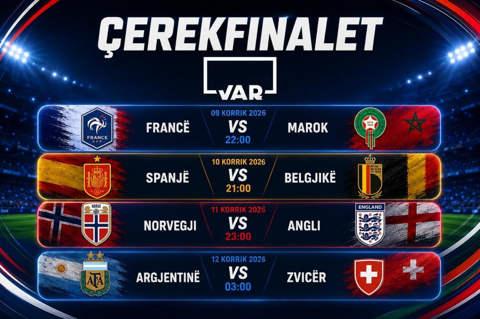 Katër përballje që do t'i përcaktojnë gjysmëfinalistët